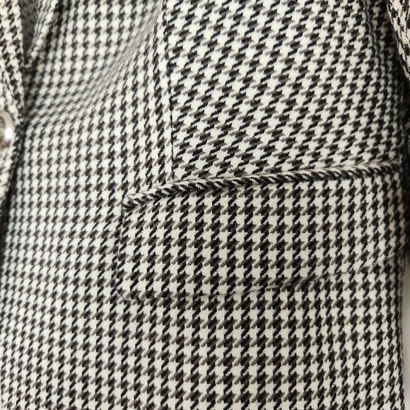 The Limited Wool Blend Blazer Black and White Houndstooth Jacket size Medium - Picture 6 of 12